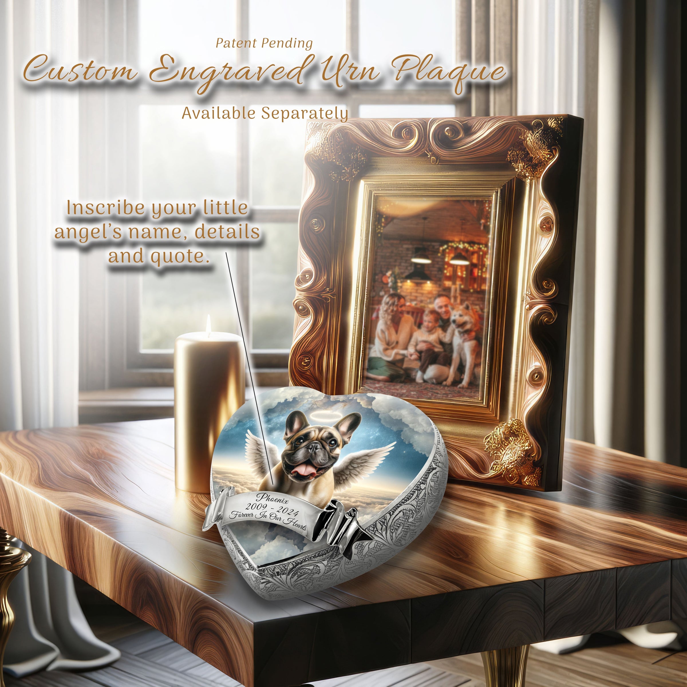 French Bulldog Dog Urn - Cherubic Charm Urn for Dog Ashes