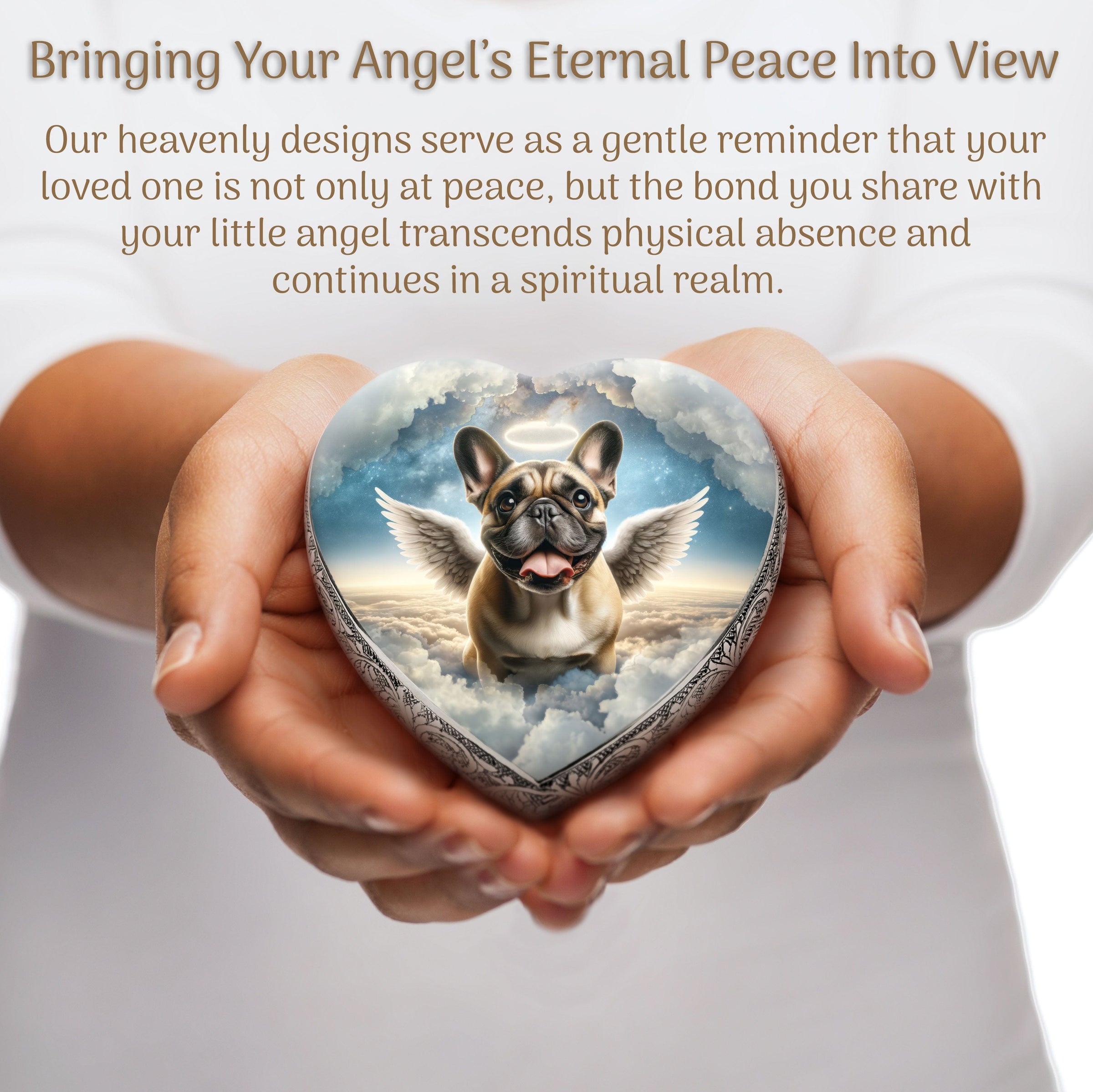 French Bulldog Dog Urn - Cherubic Charm Urn for Dog Ashes