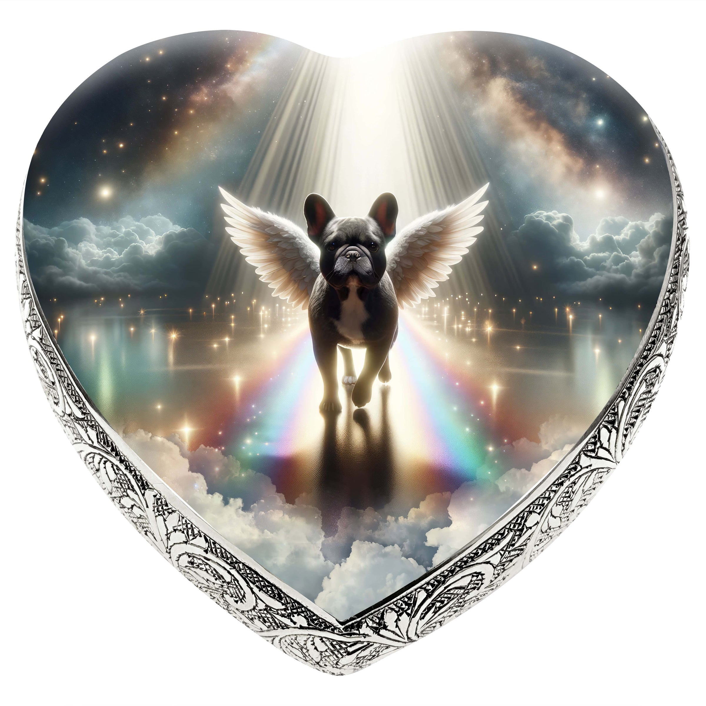 French Bulldog Dog Urn - Rainbow Bridge Urn for Dog Ashes