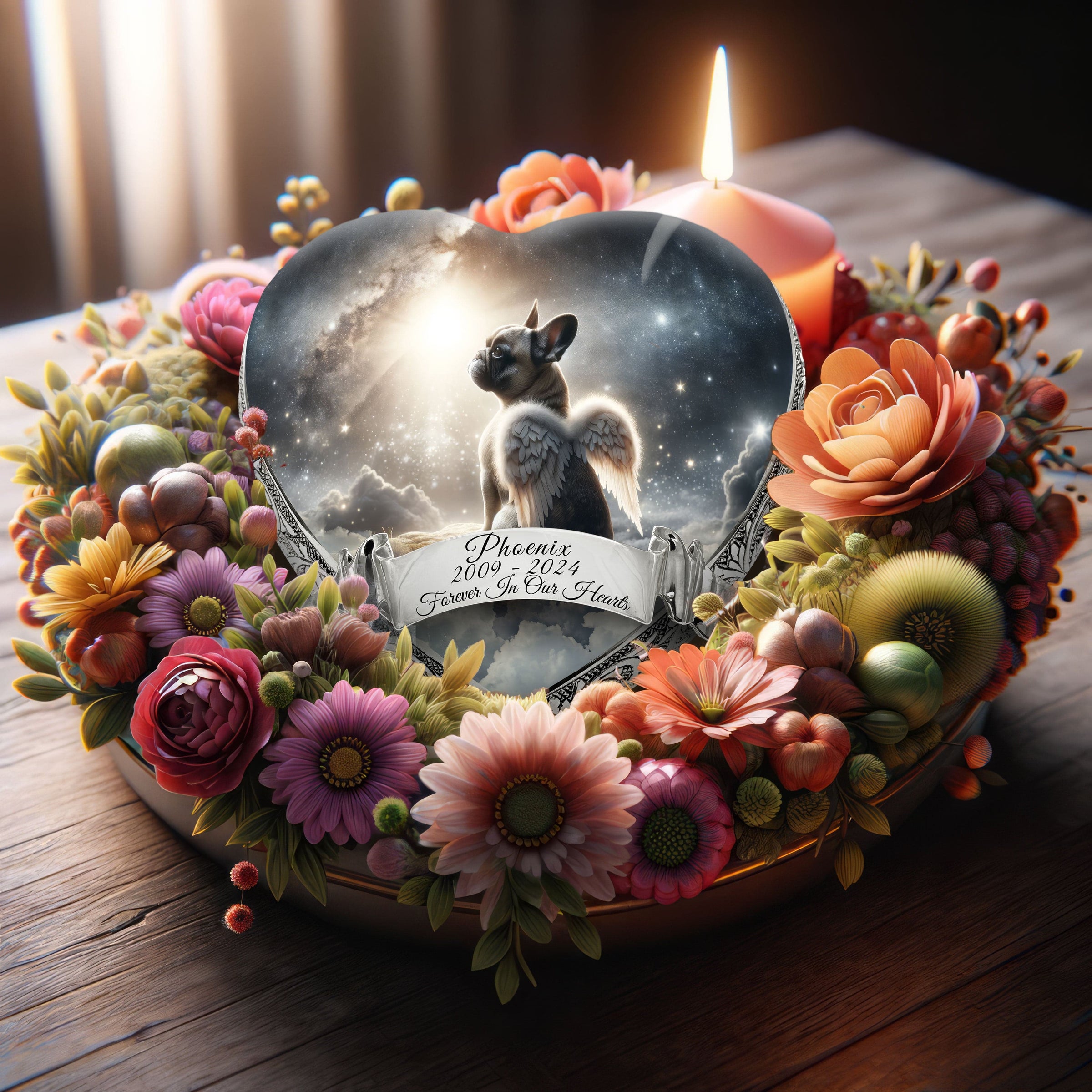 French Bulldog Dog Urn - Solar Sparkle Urn for Dog Ashes