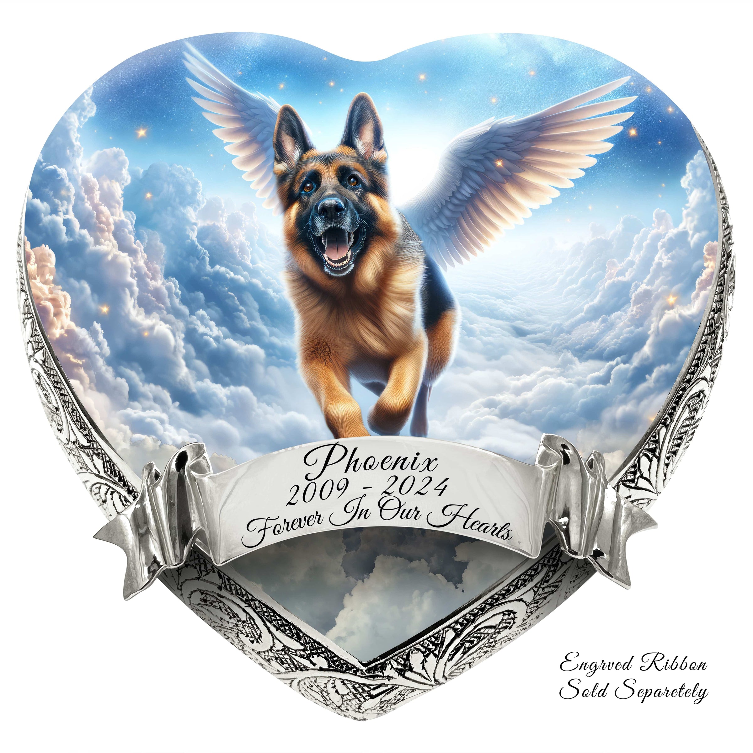 German Shepherd Dog Urn - Zodiac Zen Urn for Dog Ashes