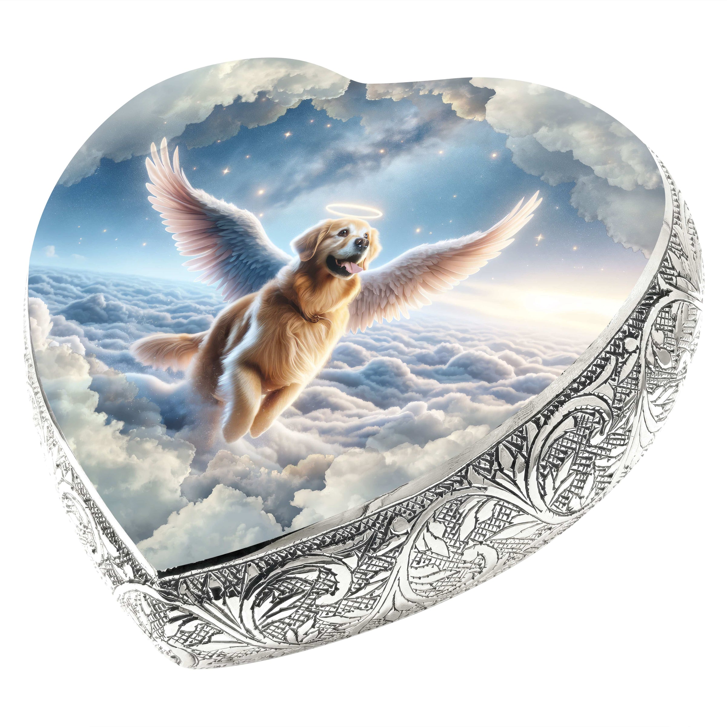 Golden Retriever Dog Urn - Angelic Veil Urn for Dog Ashes