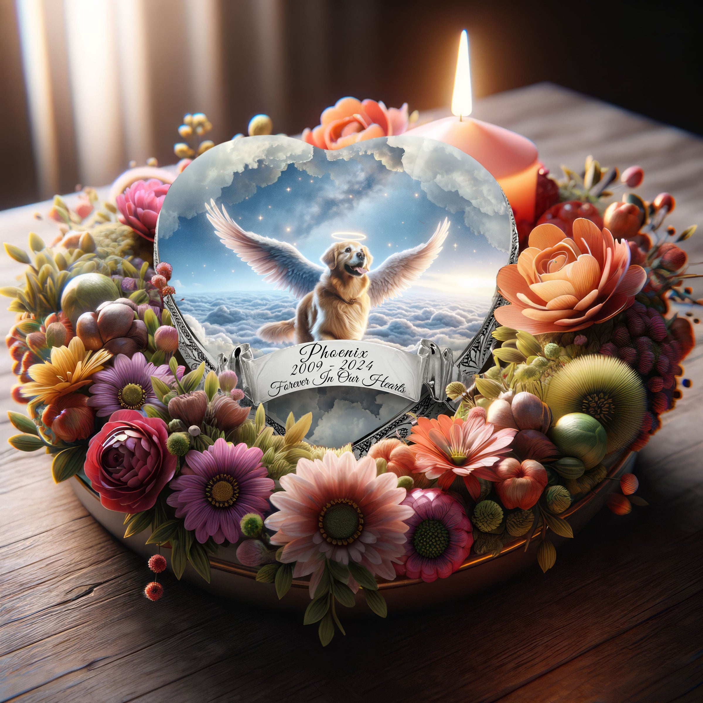 Golden Retriever Dog Urn - Angelic Veil Urn for Dog Ashes