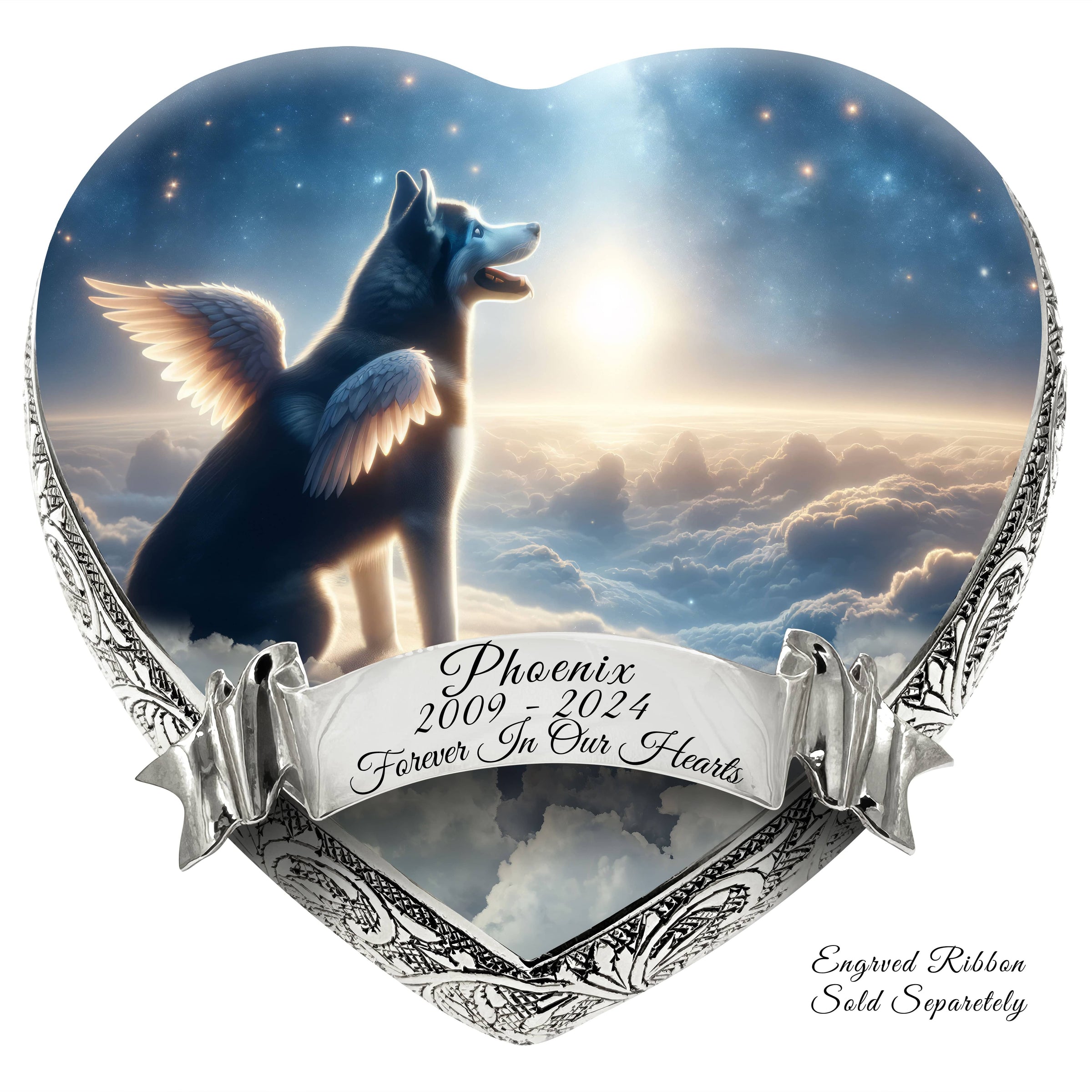 Husky Dog Urn - Celestial Canvas Urn for Dog Ashes
