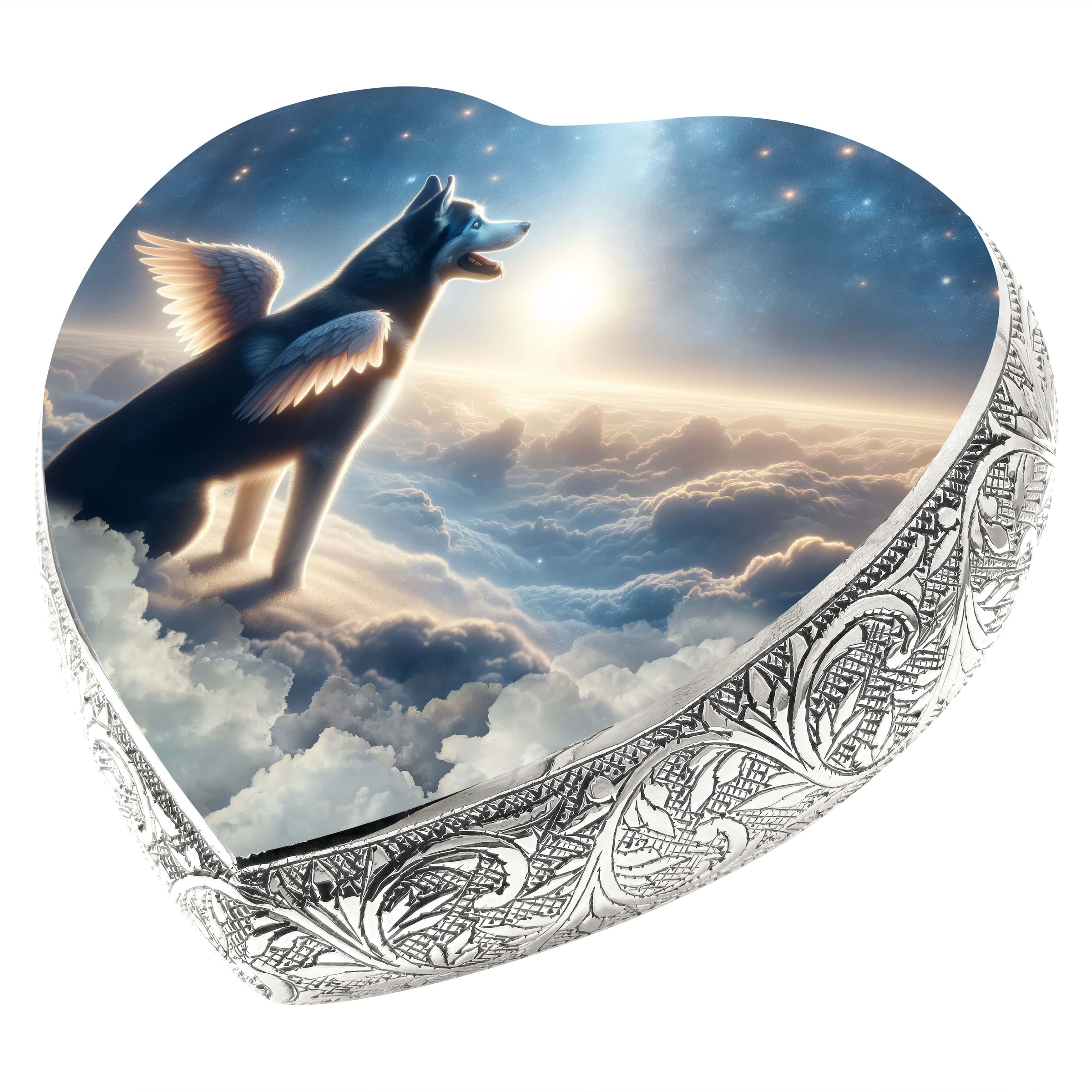 Husky Dog Urn - Celestial Canvas Urn for Dog Ashes