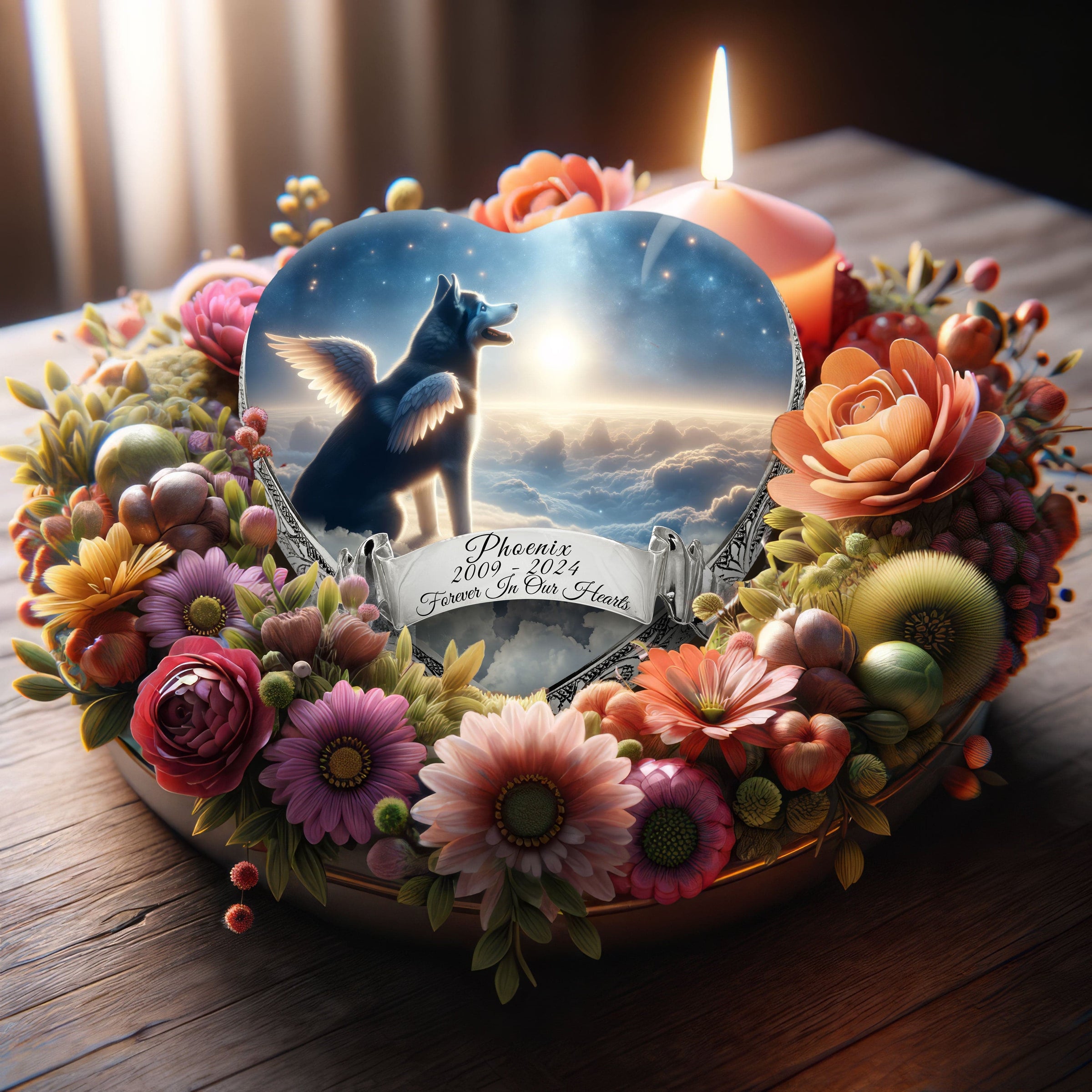 Husky Dog Urn - Celestial Canvas Urn for Dog Ashes