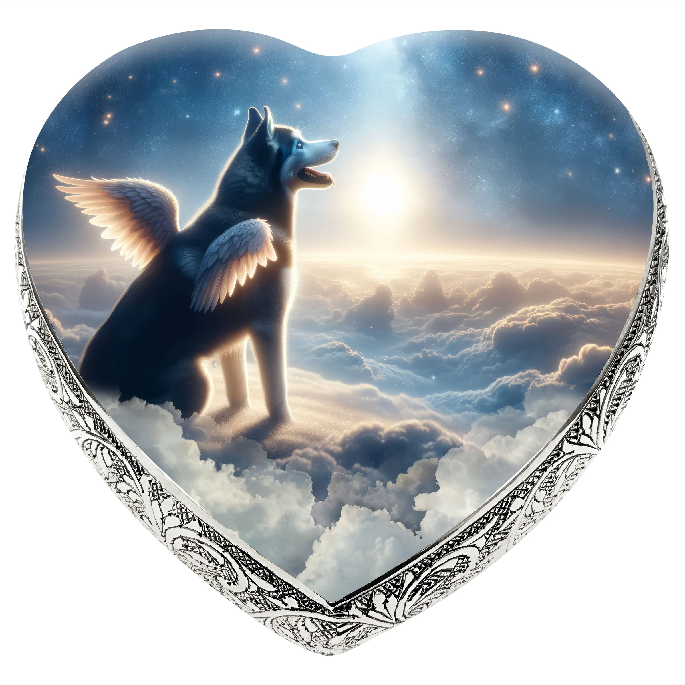 Husky Dog Urn - Celestial Canvas Urn for Dog Ashes