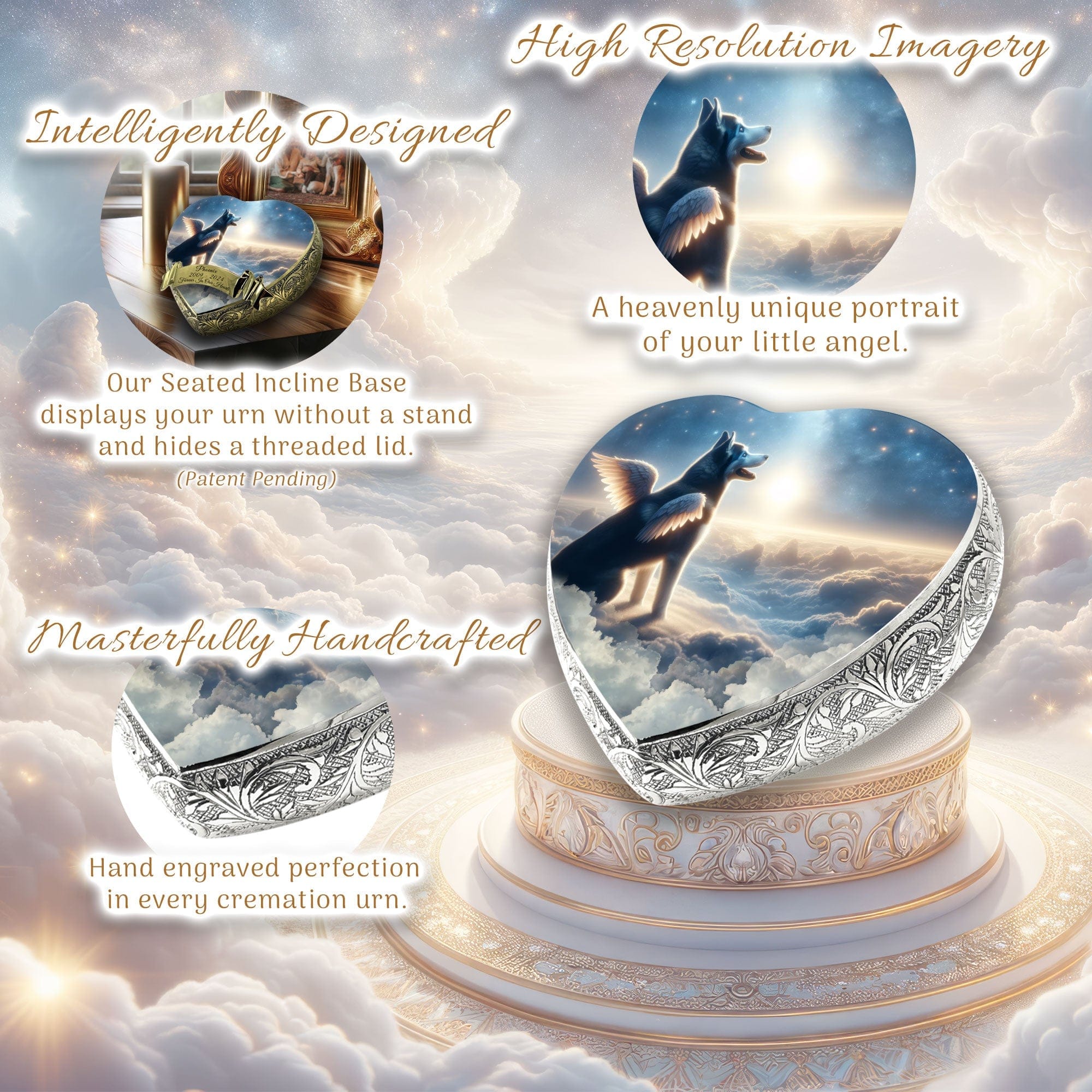 Husky Dog Urn - Celestial Canvas Urn for Dog Ashes