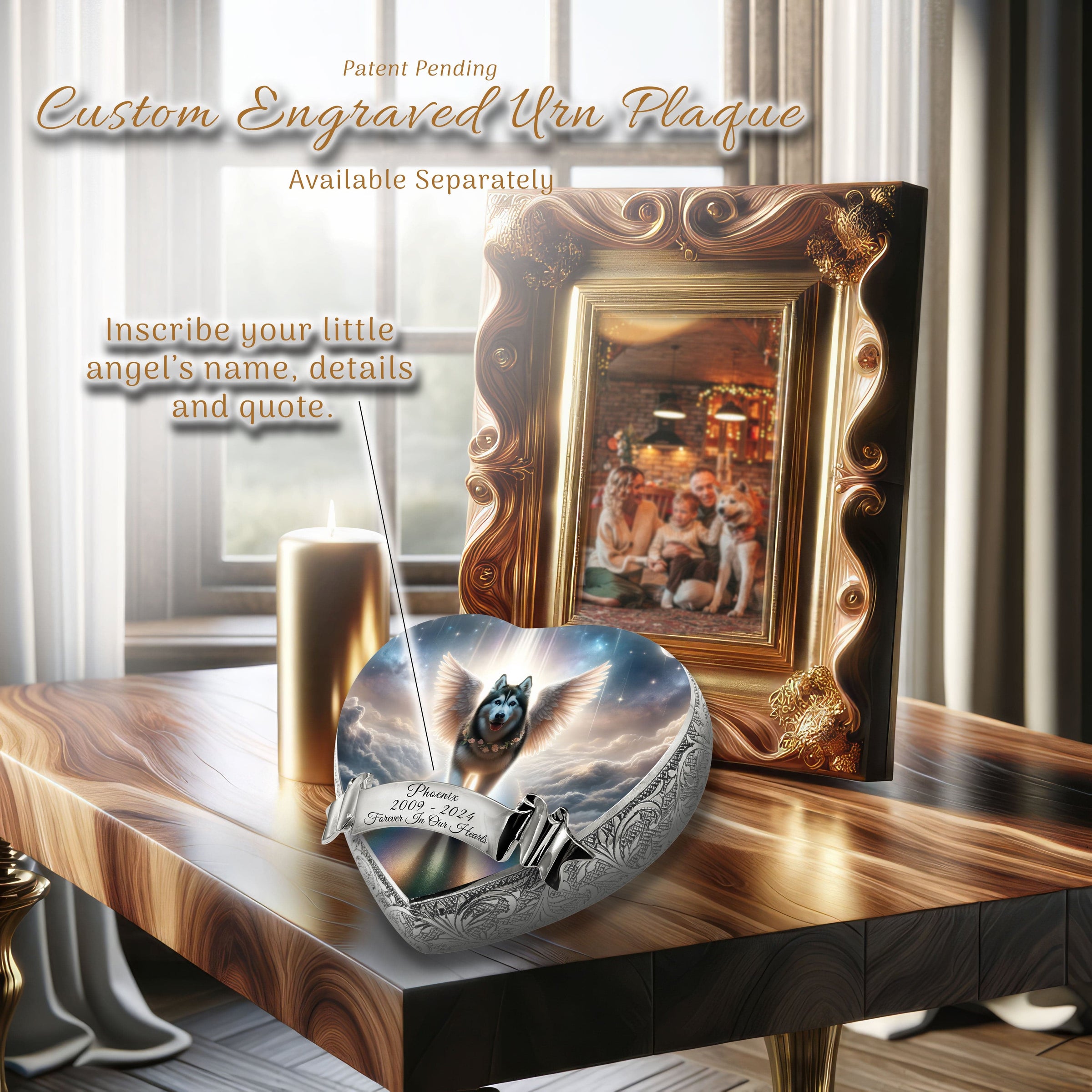 Siberian Husky Dog Urn - Rainbow Bridge Urn for Dog Ashes