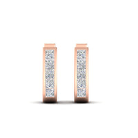 Channel Set Huggie Hoop Earring