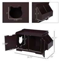Cat Litter Box Nightstand End Table Enclosure - BIG FRENCHIES