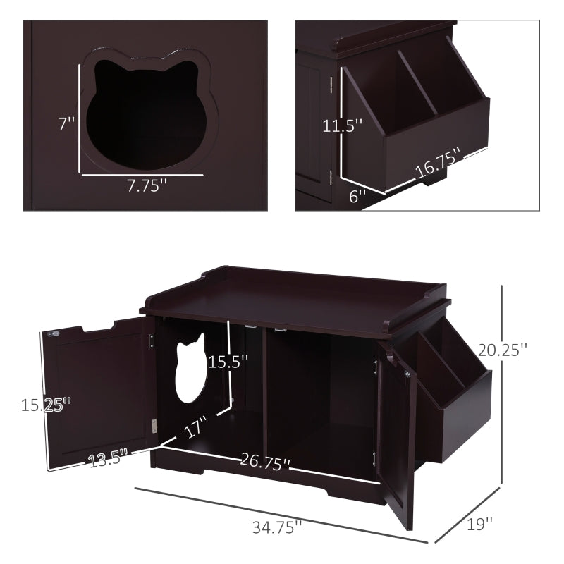 Cat Litter Box Nightstand End Table Enclosure - BIG FRENCHIES