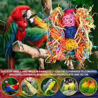 Bird Rope Perch Toy With Bell, Colorful Chew & Foraging Toy For Parrots