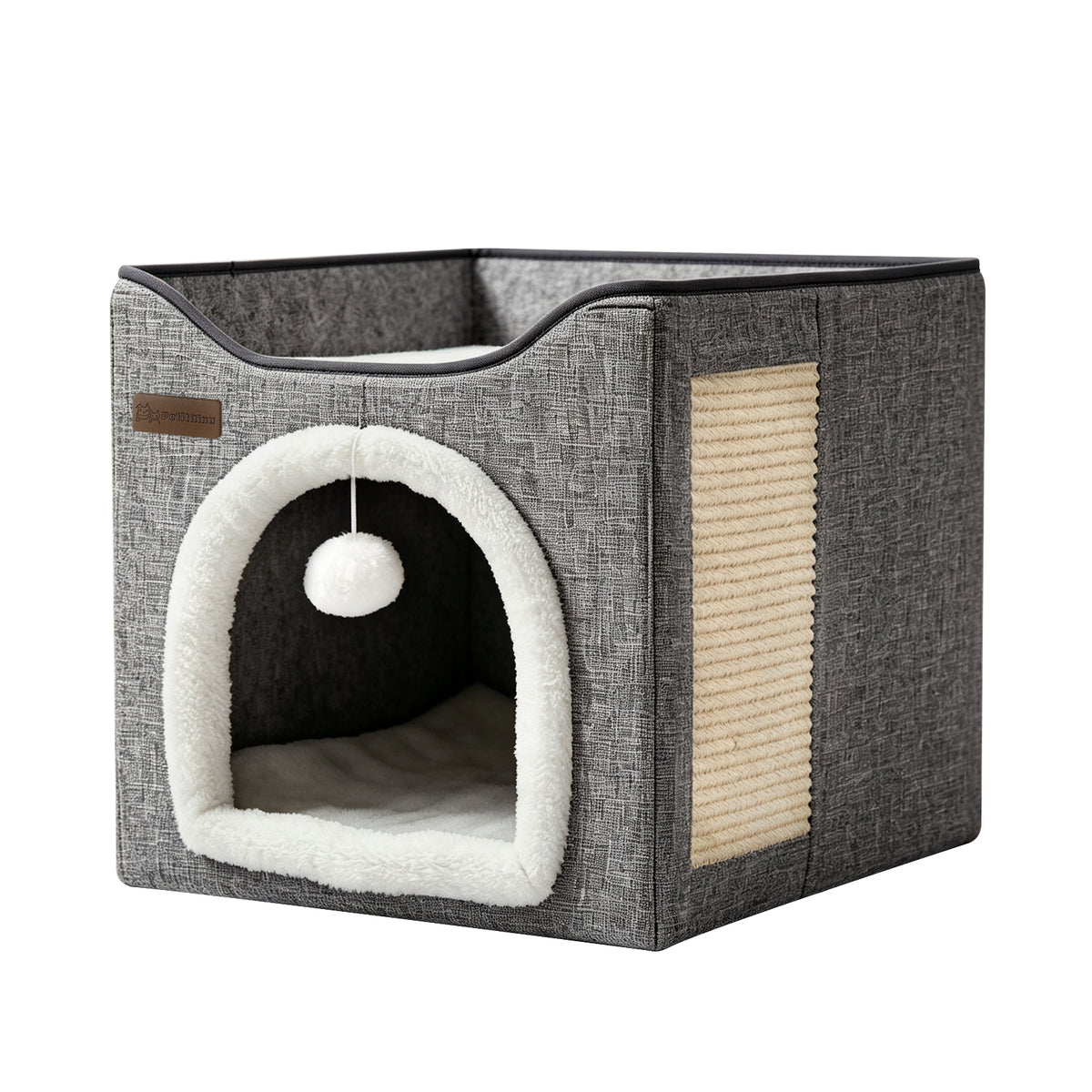 Arched Cat Bed In Green And Gray Color