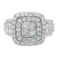 14KT White Gold Round and Princess Diamond Ring (2 1/4 cttw, H-I Color, SI1-SI2 Clarity)