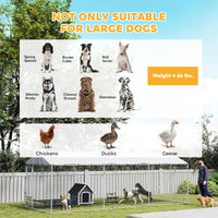 Dog Kennel Outdoor Dog Run Waterproof UV-Resist Cover Lockable Door Adjustable Bowls 20 X 7.5 X 6.5ft,Multiple Packages