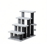 Cat Tree Tower with Cat Stair Steps, Scratching Post and Hanging Play Ball, for High Bed, Sofa, Indoor and Outdoor