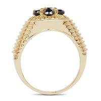 0.91 Carat Genuine Black Diamond .925 Sterling Silver Ring