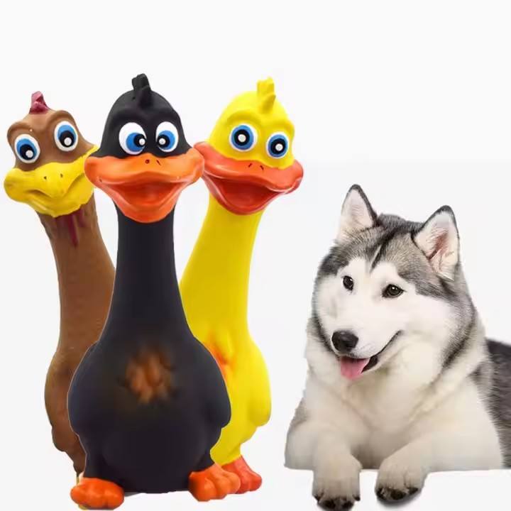 3pcs Latex Screaming Chicken Toys Eco Friendly TPR Pet Squeaky Dog Interactive Play Chew Toys
