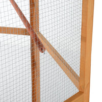 PawHut 69 Wooden Hexagonal Outdoor Aviary Flight Bird Cage With Covered Roof, BrownFor Multiple Packages, Please Pay Att