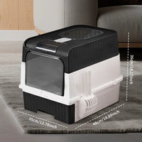 Fully Enclosed Magic Cube Litter Box, Top&Front Entry, Pull-Out Drawer, Anti-Splash Odor Control, Large For Big Cats