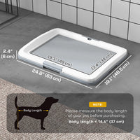 25" x 19" Pee Pad Holder, Dog Potty Tray for Indoor Outdoor, Easy to Clean Dog Training Toilet Pee Pad Tray, Grey