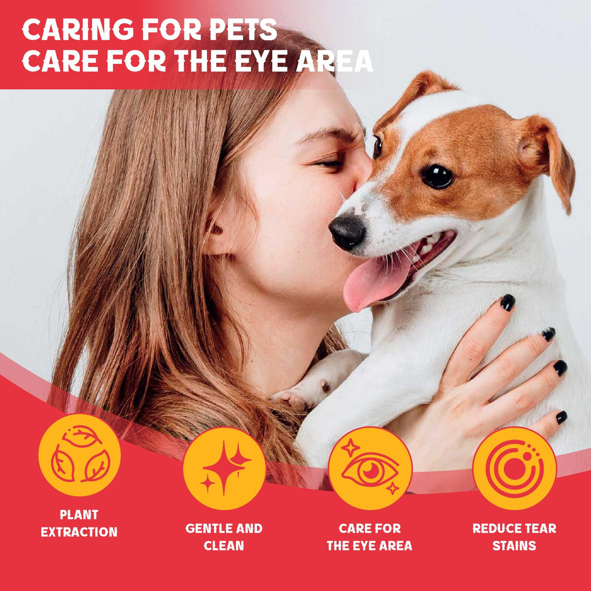Pet Tear Stain Removal Powder - Natural And Gentle Formula, Eye And Fur Care, Tear Stain Removal And Brightening, An Ess