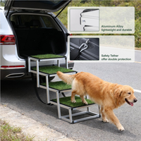 Foldable Dog Ramp For Cars, SUVs, Trucks, Portable Pet Dog Stairs For Large Dogs With Non-Slip Surface & Reinforced Desi