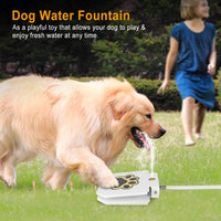 Step Activated Dog Water Dispenser, Outdoor Pet Drinking Fountain with 2-Way Water Splitter, Iron Build for Backyard Gar