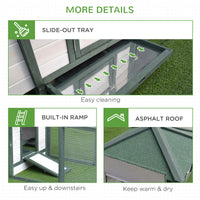 77" Wooden Chicken Coop Hen House Poultry Cage with Weatherproof Roof, Nesting Box, Enclosed Run and Removable Tray for 