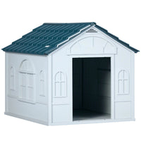 PawHut Plastic Dog House For Medium And Small Dogs, Water Resistant Puppy Shelter Indoor Outdoor With Door, Easy To Asse