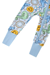 PoshTOT Summer Bamboo Baby Convertible Zippy Romper