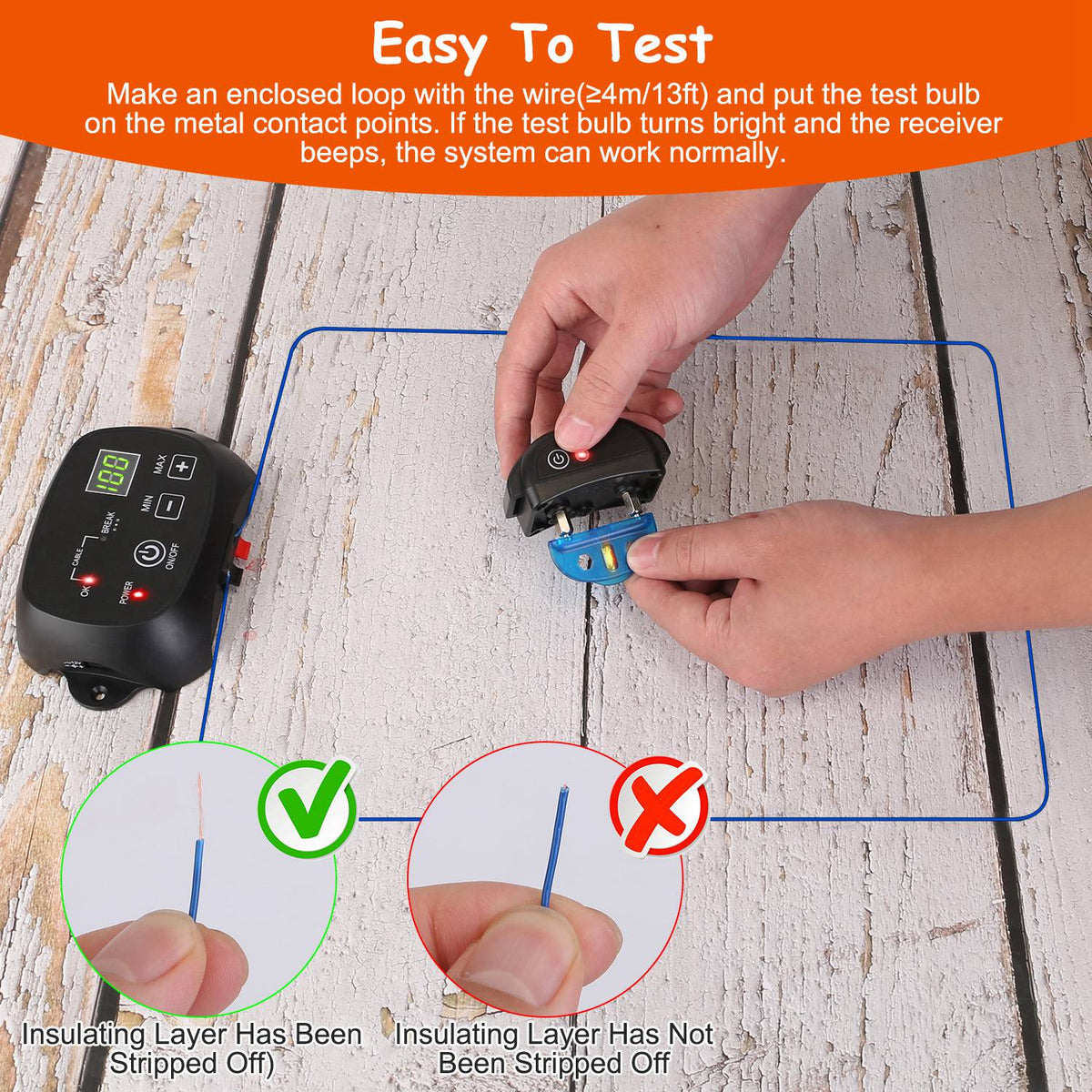 1Set Dog Fence System Pet Containment System With One Hundred Adjustable Levels IPX7 Waterproof Rechargeable Receiver Un