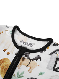 PoshTOT Halloween Farm Bamboo Baby Convertible Zippy Romper
