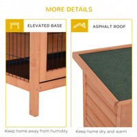 2-Story Large Rabbit Hutch Bunny Cage Wooden Pet House Small Animal Habitat With Lockable Doors, No Leak Tray And Waterp