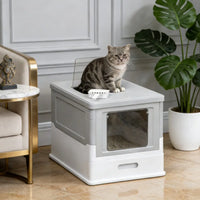 Stainless Steel Enclosed Litter Box for Cats