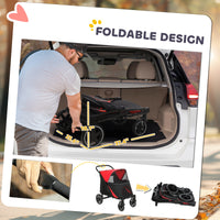 Dog Stroller for Large Medium Small Dogs up to 66 Lbs. 23.5" in Body Length, One-Click Foldable Pet Cat Stroller with St