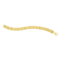 14k Yellow Gold Faceted Panther Link Chain Bracelet
