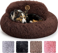 Medium Calming Dog Bed 30in Donut Plush Washable Bed Up to 45lbs