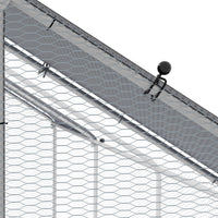 Large Chicken Coop Metal Chicken Run for Chickens with Waterproof and Anti-UV Cover, Spire Shaped Walk in Fence Cage Hen