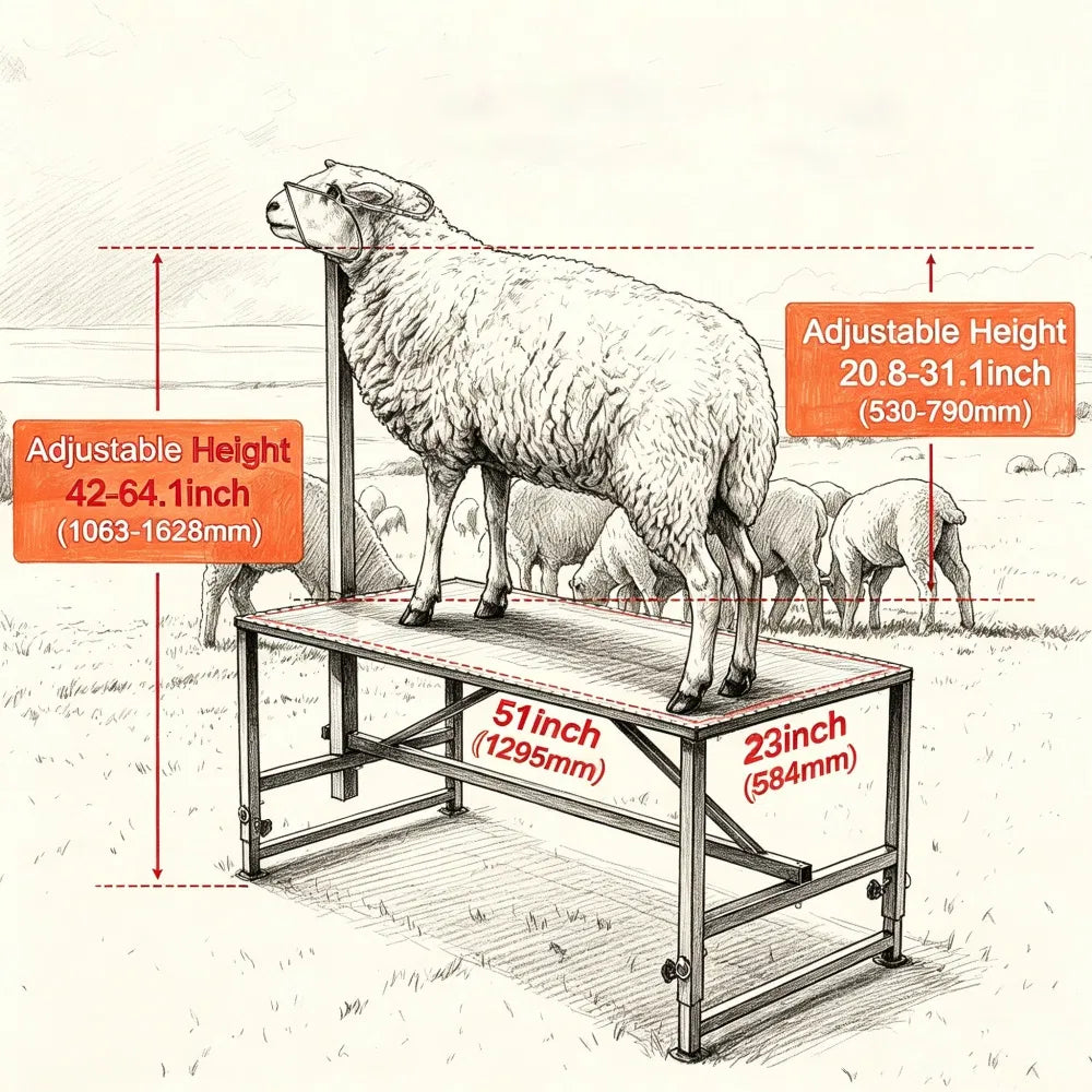 Livestock Stand with Adjustable Height and Metal