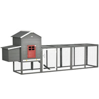 Extra Large Chicken Coop With Asphalt Roof, Wooden Hen Run With Slide-Out Tray And Nesting Box, Chicken Hutch For 3-6 Ch