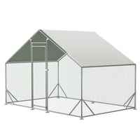 Large Metal Chicken Coop, Walk-in Chicken Run, Galvanized Wire Poultry Chicken Hen Pen Cage, Rabbits Duck Cages With Wat
