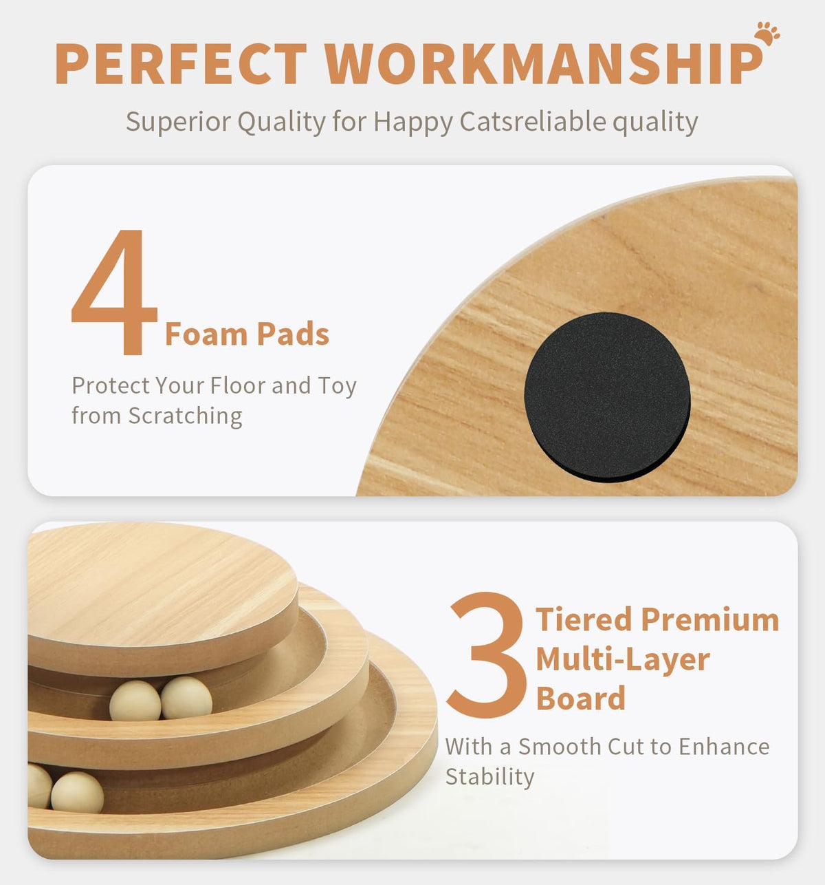 Medium-sized Two-layer Sisal Cat Scratching Post, Indoor Cat Interactive Toy, Wooden Ball Lane Hanging Ball For Kittens.