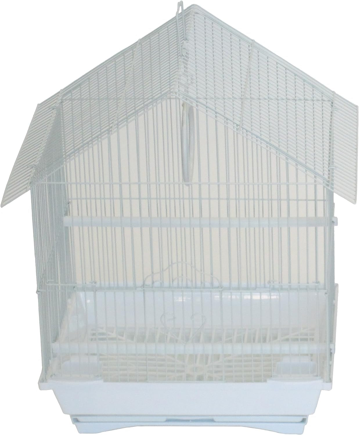 A1114MWHT House Top Style Small Parakeet Cage, 11" X 9" X 16" - BIG FRENCHIES