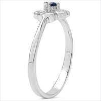 0.07 Carat Genuine Blue Sapphire .925 Sterling Silver Ring