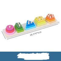 Geometric Shape Five Sets Of Column Building Blocks Early Education Intellectual Development Toys