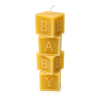 Large Baby Beeswax Pillar Block Candle