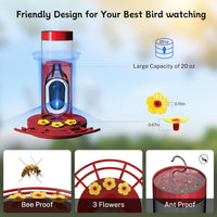 Hummingbird Feeder Camera Solar WiFi Smart AI Motion Detection 20oz