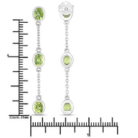 2.10 Carat Genuine Peridot .925 Sterling Silver Earrings